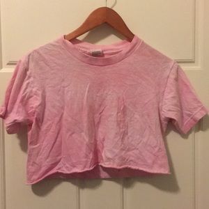 Pink tie dye crop top (home made)